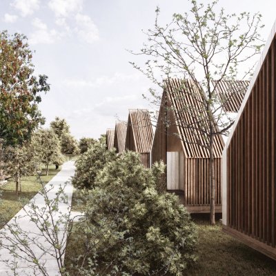 Ansamblu cabane modulare
